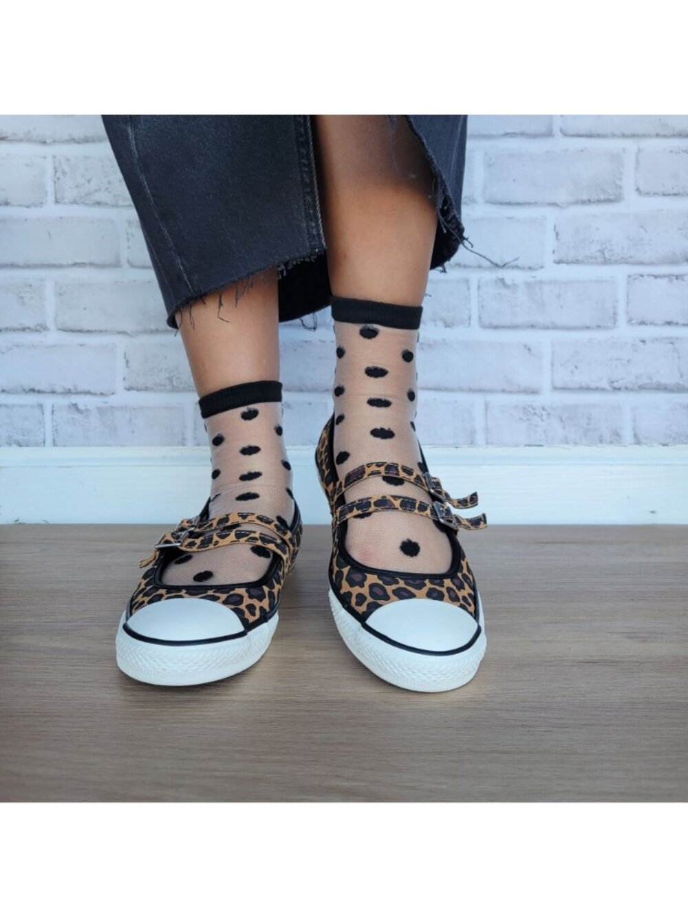 ⭐Converse Dainty Mary Jane Leopard Sz 8 Womens shoes Sneaker Black Brown A17972C - Picture 4 of 9